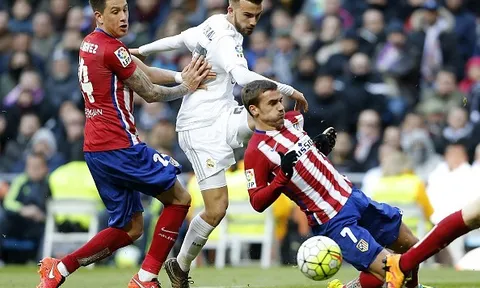 Antoine Griezmann mất hút trước hàng thủ Real Madrid