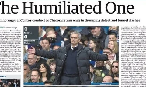 Báo Anh mỉa mai Mourinho 'bị làm nhục'