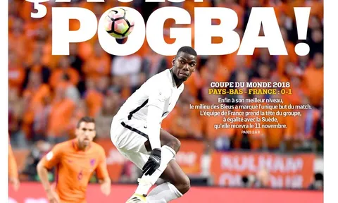 Báo chí Pháp tung Pogba lên mây