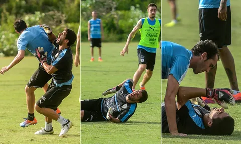 Barca suýt điêu đứng khi Suarez giả làm thủ môn