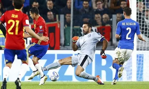 Buffon hóa tội đồ, Italia suýt thất thủ trước Tây Ban Nha