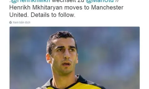 CHÍNH THỨC: Dortmund xác nhận bán Mkhitaryan cho Man United