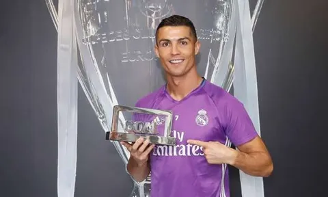 Cầu thủ xuất sắc nhất 2016: Ronaldo số 1, Messi thứ 4