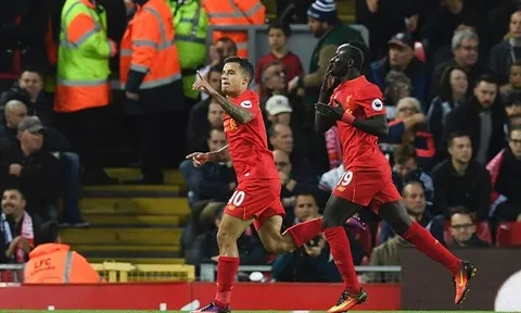 Coutinho và Mane lập công, Liverpool thắng dễ West Brom trên sân nhà