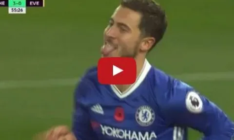 Eden Hazard chơi cực hay trong trận Chelsea 5-0 Everton
