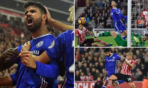 Hazard phút thứ sáu, Costa lập siêu phẩm giúp Chelsea thắng đẹp Southampton