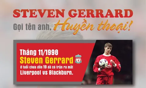 [INFOGRAPHIC] - Những cột mốc đáng nhớ trong sự nghiệp Steven Gerrard
