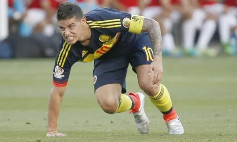 James Rodriguez không thể ra sân trận gặp Paraguay