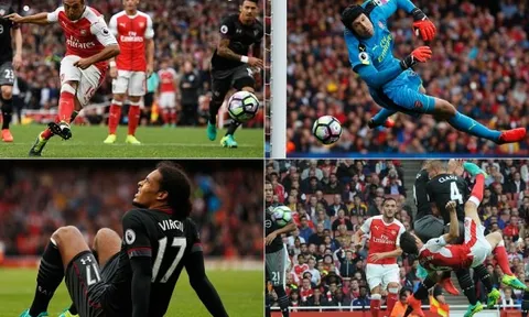 Koscielny lập siêu phẩm, Arsenal thắng nhờ quả penalty phút bù giờ