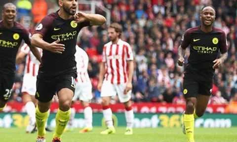 Màn trình diễn của Aguero và Sterling vs Stoke
