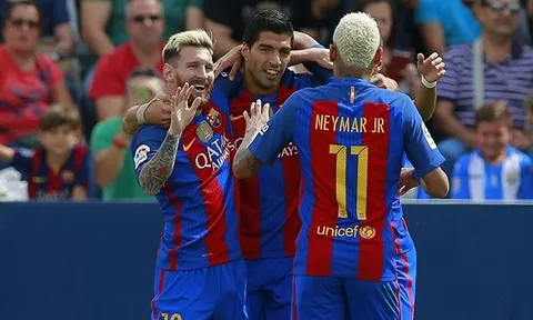 MSN tiếp tục gieo rắc nỗi kinh hoàng, Barca thắng hủy diệt Leganes.
