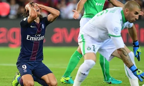 PSG hòa bạc nhược, Cavani ôm đầu uất hận