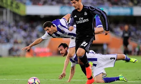 Morata bứt tốc thần sầu khiến cầu thủ Real Sociedad thành trò hề