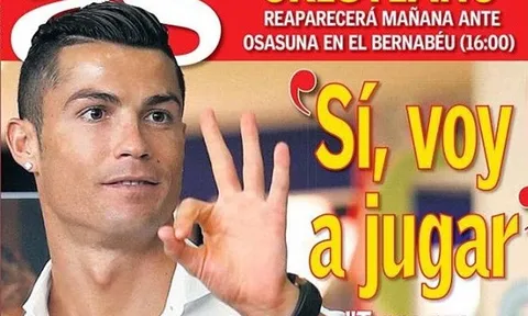 Ronaldo được phép thi đấu 60 phút cuối tuần này
