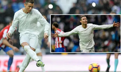 Ronaldo tỏa sáng dưới cơn mưa trên sân Bernabeu