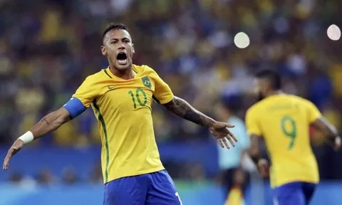 Siêu phẩm đá phạt của Neymar vào lưới Olympic Đức