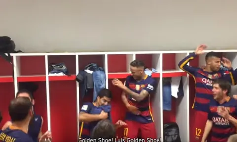 Sao Barca 'quẩy' tưng bừng mừng Suarez đoạt Pichichi