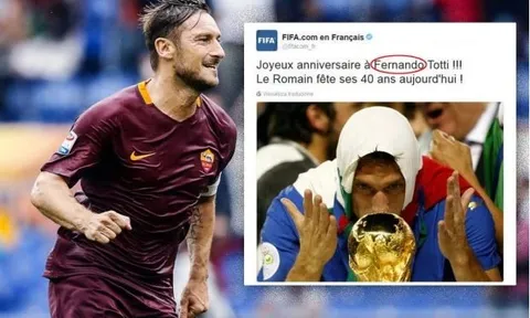 Theo FIFA thì Totti và Torres có họ hàng gần