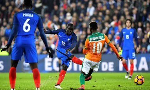 Thống kê ấn tượng của N'Golo Kante trong trận Pháp 0-0 Bờ Biển Ngà