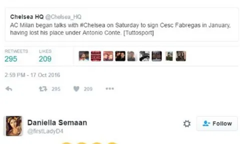 Vợ Fabregas lên tiếng trước tin đồn liên quan đến Milan