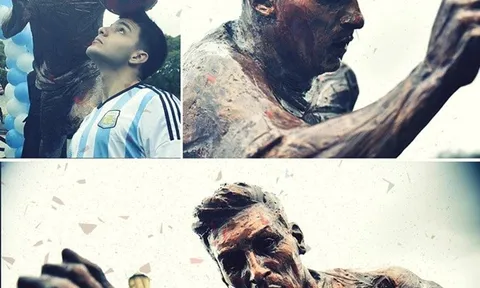 Lionel Messi được tạc tượng tại quê nhà