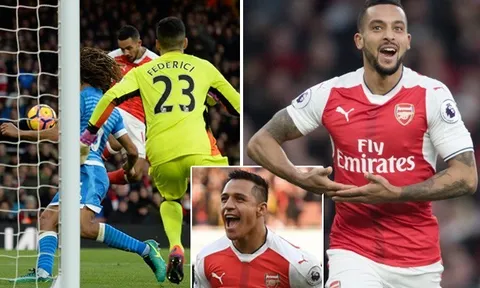 Walcott ghi bàn, Sanchez đưa Wenger trở lại top 4
