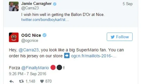 Carragher 'cứng họng' khi Nice đứng ra bảo vệ Balotelli