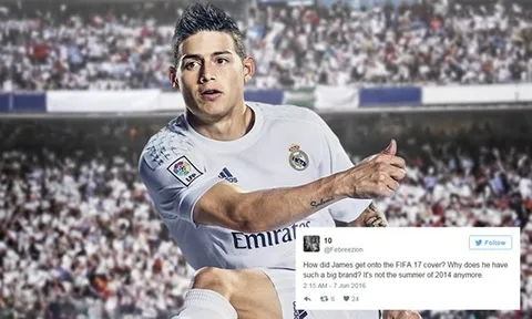 Game FIFA 17 bị chê lỗi thời vì James Rodriguez