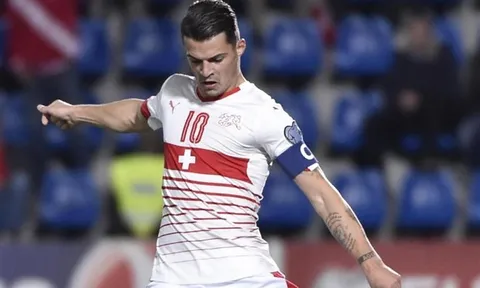 Xhaka tự hào vì lần đầu làm thủ quân của Thụy Sĩ