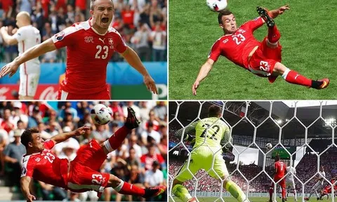 Xherdan Shaqiri ghi bàn thắng đẹp nhất EURO 2016