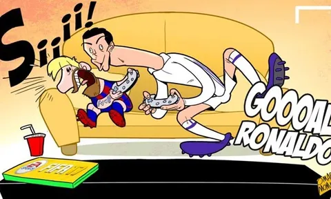 Hí họa Ronaldo ăn mừng chỉ số cao hơn Messi trong FIFA