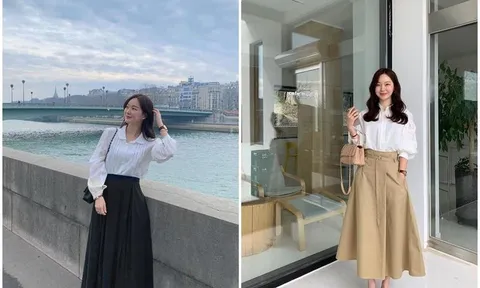 Áo sơ mi và chân váy: Công thức quen thuộc nhưng đủ sức nâng tầm phong cách công sở