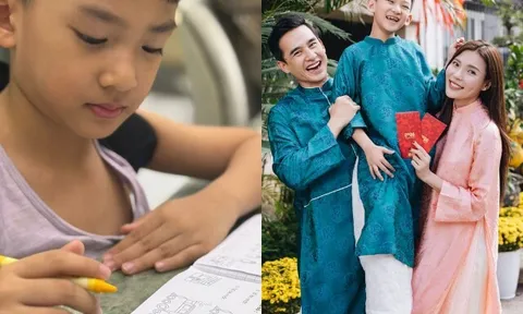 Thúy Diễm khoe góc nghiêng điển trai như Lương Thế Thành của quý tử quốc tịch Mỹ, dân mạng còn hết lời khen ngợi 1 chi tiết