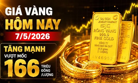 Bảng giá vàng 9999 24K 18K SJC DOJI PNJ hôm nay 7/5/2026