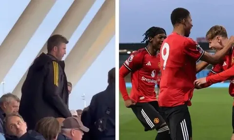 Michael Carrick ngồi cùng fan xem đội trẻ MU hạ Man City