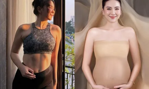 MC đẹp nhất VTV khoe dáng bầu trong váy xuyên thấu,  sinh con trai khôi ngô, là bản sao của bố đại gia