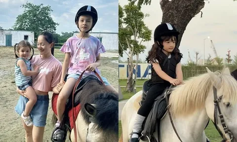 Sao Việt chi tiền cho con học cưỡi ngựa: Con gái Đông Nhi thần thái "người thừa kế", "tiểu thư" Pam sang tận Trung Quốc