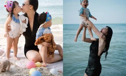 Sao Việt 24h: Phương Oanh mừng sinh nhật cặp song sinh Khang - Hạ trên bãi biển, bé gái xinh yêu được khen giống mẹ