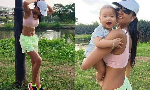 Hoa hậu H'Hen Niê mặc ngắn cũn lộ cơ bụng đẹp mỹ mãn, em bé Ê Đê được khen "sao y bản chính" từ bố điển trai