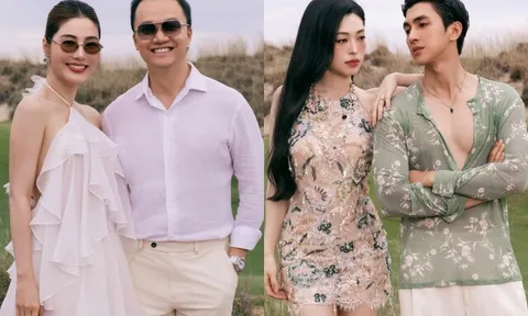 Diễm My 9X tái xuất rạng rỡ bên chồng Việt kiều Úc, Bình An diện áo lưới sánh đôi Phương Nga