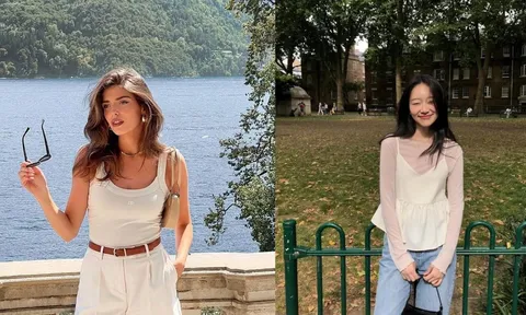 Áo hai dây trắng tiếp tục được yêu thích hè này vì quá dễ mặc và không bao giờ lỗi mốt