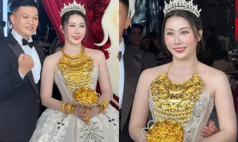 Cô dâu Vĩnh Long gây sốt với bó hoa cưới bằng vàng, dân mạng trầm trồ không ngớt