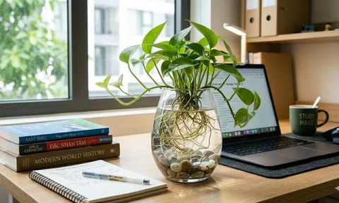 Vì sao nhiều phụ huynh đặt chậu trầu bà trên bàn học của con?