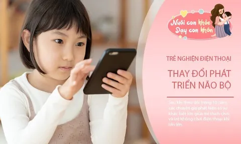 Não bộ trẻ "nghiện" điện thoại và trẻ không chơi điện thoại âm thầm thay đổi, khác biệt lớn sau 10 năm