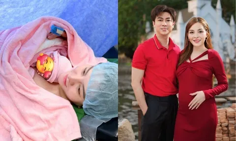 Saka Trương Tuyền sinh con chung với Hồ Việt Trung, bé Xí Muội lên chức chị gái