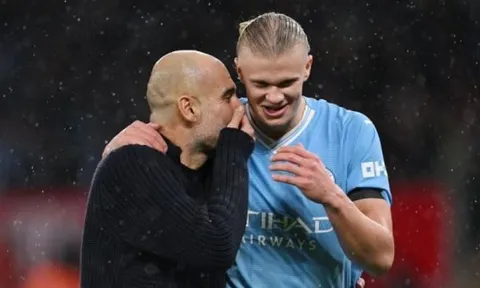 Thái độ của Haaland khi Pep Guardiola chia tay Man City