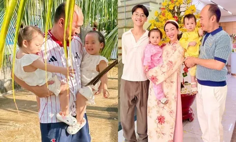Tiến Luật đưa cặp song sinh về quê Thu Trang thăm vườn rộng thênh thang, Jolie và Jency cười tít mắt cực đáng yêu