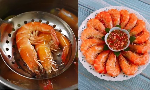Luộc tôm thêm 2 thứ này, thịt ngọt săn chắc, đỏ au