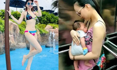 Hotmom TP.HCM mặc bikini khoe dáng sau sinh đẹp nhức nhối, 2 năm sinh 2 con, bố những đứa trẻ cũng là nam thần