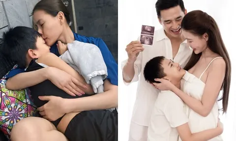 Quý tử quốc tịch Mỹ của Thúy Diễm và Lương Thế Thành không tin mẹ mang bầu, muốn có em trai để cùng nghịch ngợm